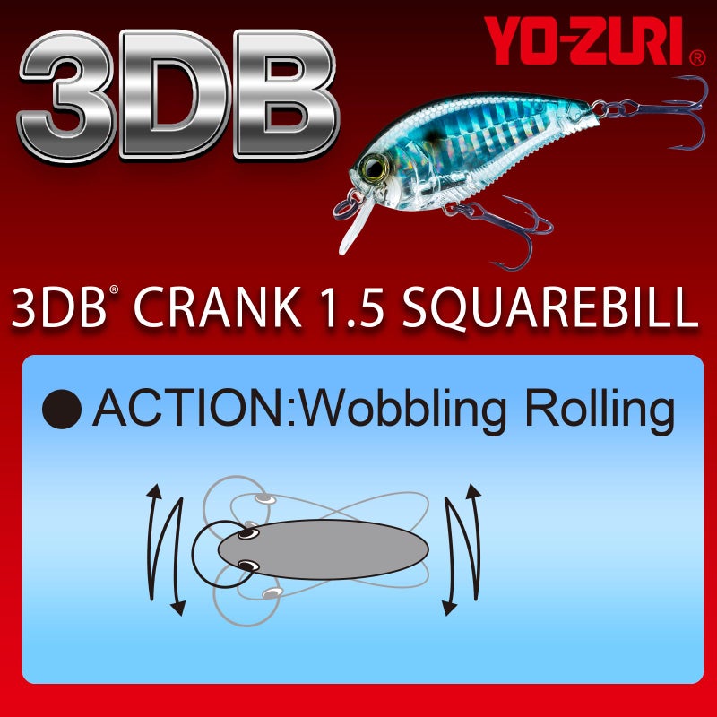 DUEL Yo-Zuri 3DB Crank 1.5 Squarebill Floating 60mm in Sexy Shad - Image 3
